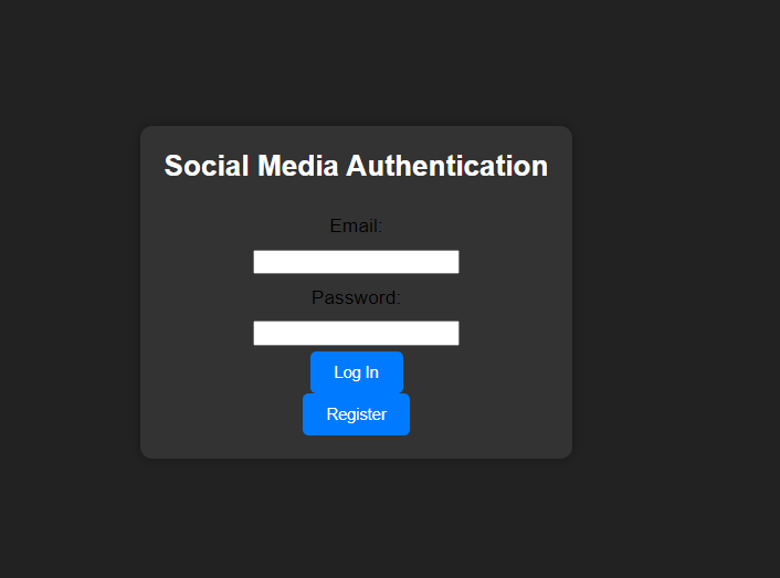 Social Media Login and Authentication screenshot